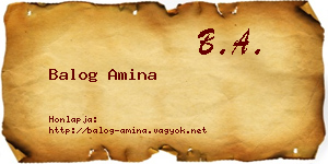 Balog Amina névjegykártya